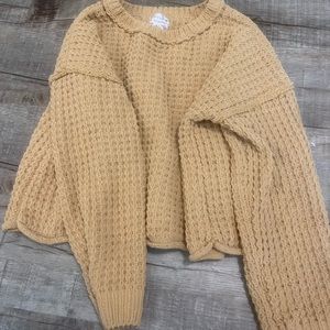 Yellow knit sweater
